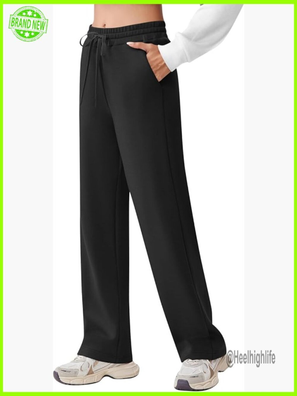 Wide Leg Sweatpants High Waisted Baggy Workout Pants Drawstring Athletic Pants